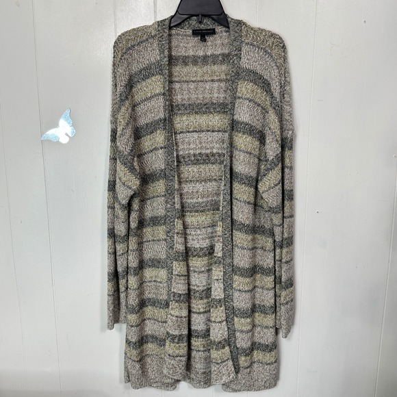 Lane Bryant Plus Size 26/28 Open Front Knit Striped Duster Cardigan Sweater - Picture 1 of 10